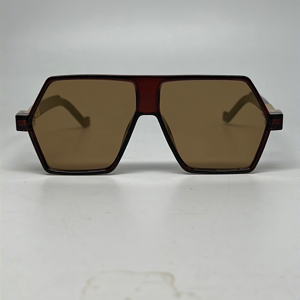 Gold mirrored burgundy sunglasses